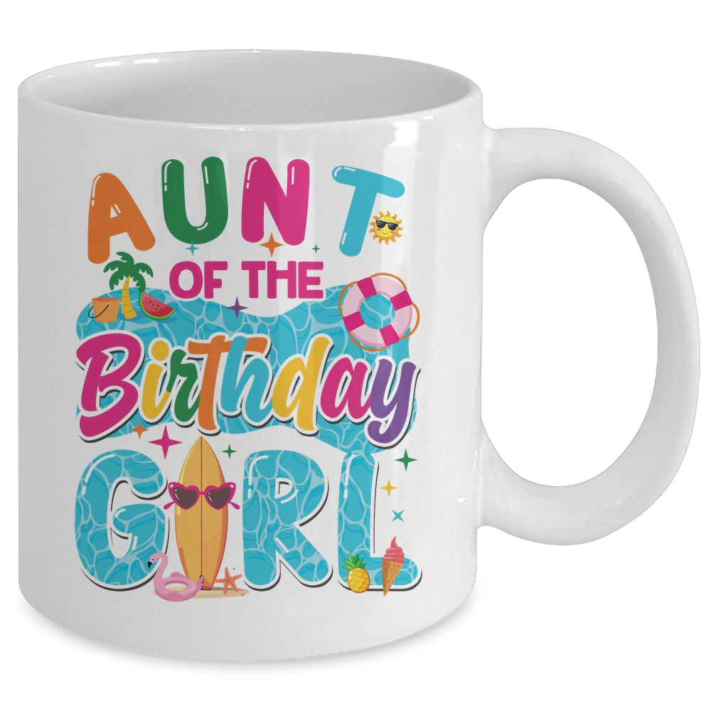 Aunt Of The Birthday Girl Pool Party Beach Family Matching Mug | siriusteestore