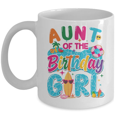 Aunt Of The Birthday Girl Pool Party Beach Family Matching Mug | siriusteestore