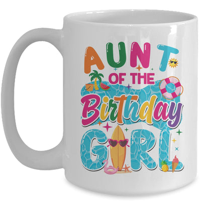 Aunt Of The Birthday Girl Pool Party Beach Family Matching Mug | siriusteestore