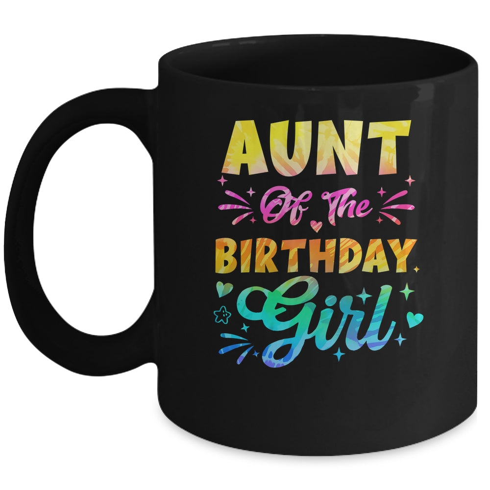Aunt Of The Birthday Girl Tie Dye 1st Birthday Family Mug | siriusteestore