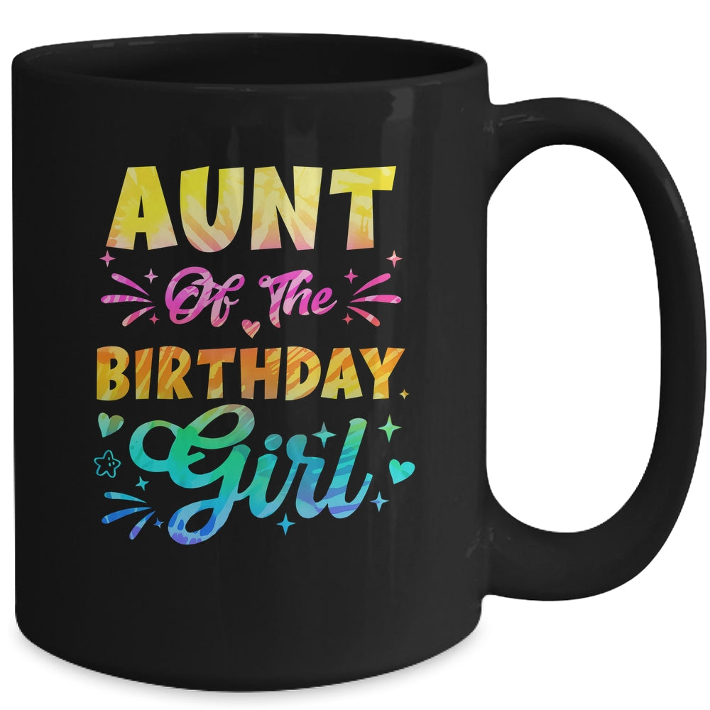 Aunt Of The Birthday Girl Tie Dye 1st Birthday Family Mug | siriusteestore