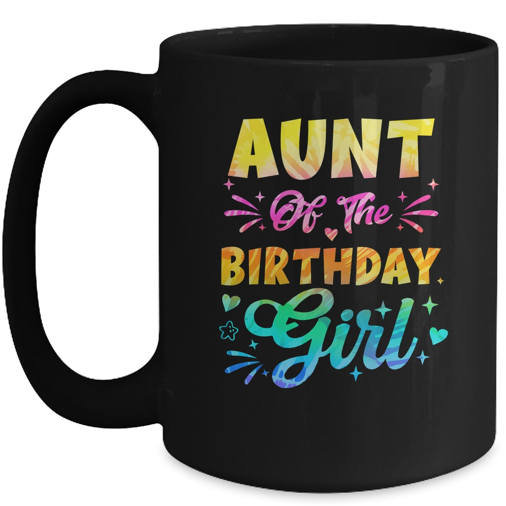Aunt Of The Birthday Girl Tie Dye 1st Birthday Family Mug | siriusteestore