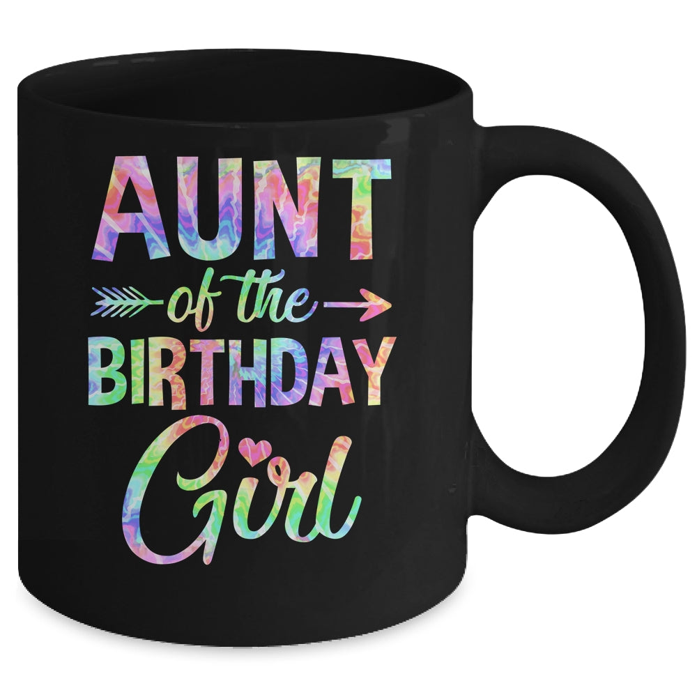 Aunt Of The Birthday Girl Tie Dye 1st Birthday Girl Family Mug | siriusteestore