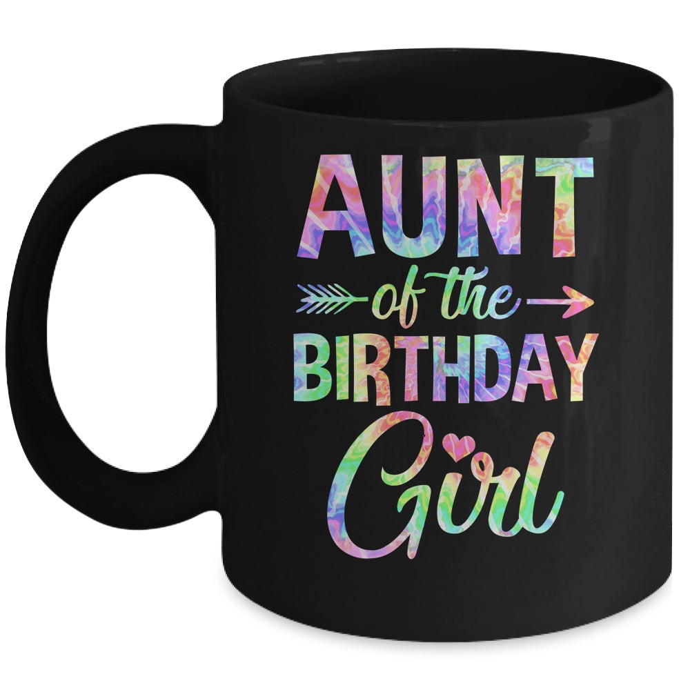 Aunt Of The Birthday Girl Tie Dye 1st Birthday Girl Family Mug | siriusteestore