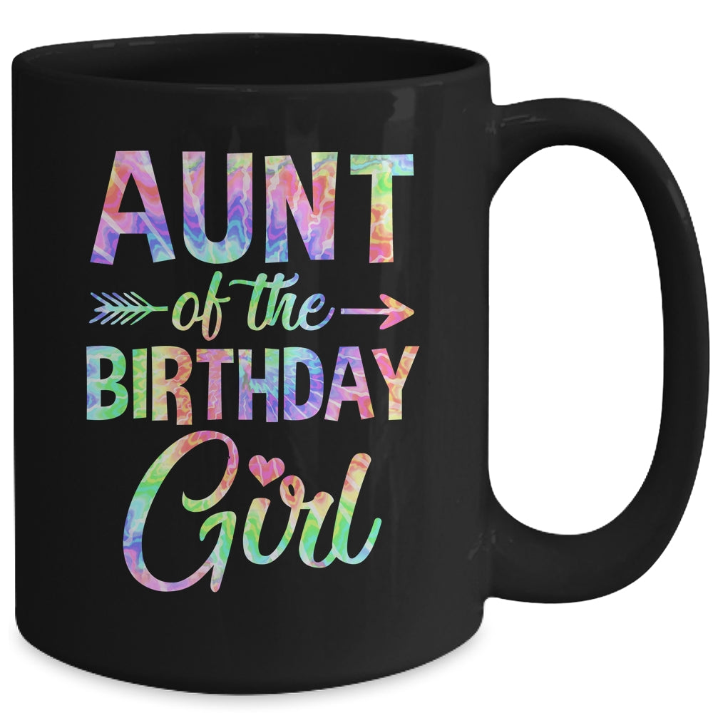 Aunt Of The Birthday Girl Tie Dye 1st Birthday Girl Family Mug | siriusteestore