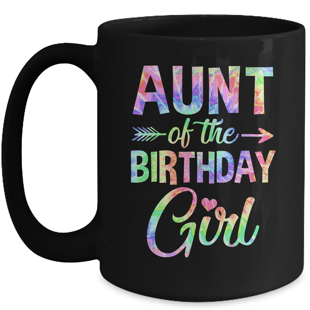 Aunt Of The Birthday Girl Tie Dye 1st Birthday Girl Family Mug | siriusteestore