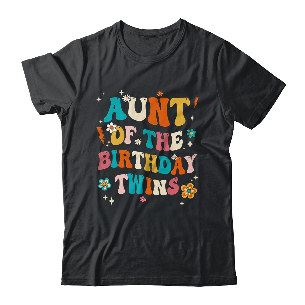 Aunt Of The Birthday Twins Boys Girls Party Retro Bday Shirt & Hoodie | siriusteestore