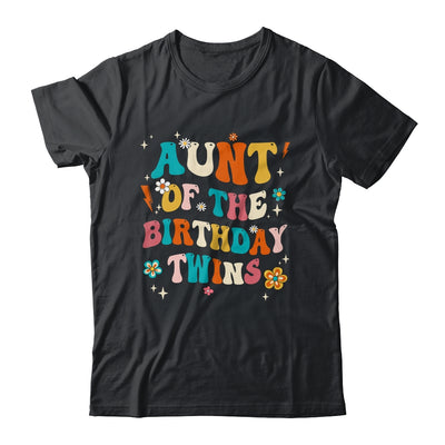 Aunt Of The Birthday Twins Boys Girls Party Retro Bday Shirt & Hoodie | siriusteestore