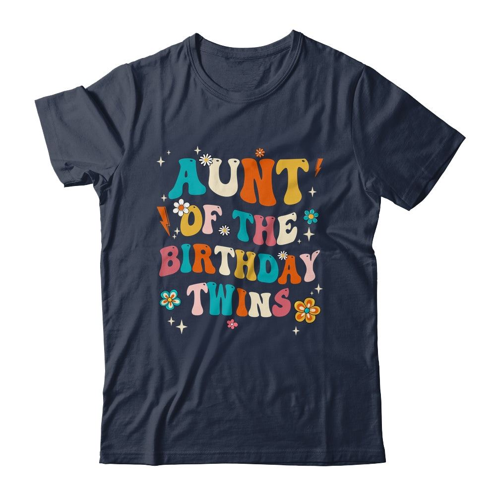 Aunt Of The Birthday Twins Boys Girls Party Retro Bday Shirt & Hoodie | siriusteestore