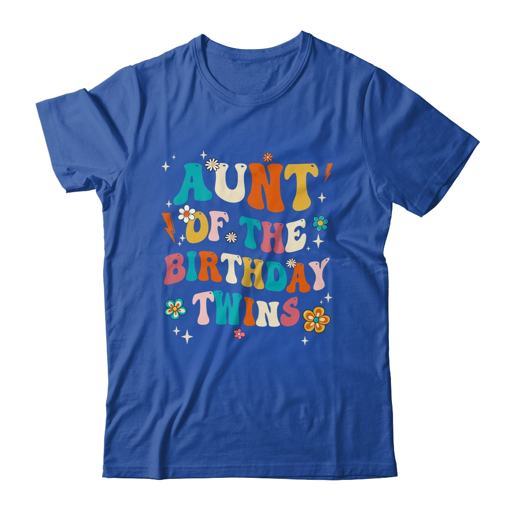 Aunt Of The Birthday Twins Boys Girls Party Retro Bday Shirt & Hoodie | siriusteestore
