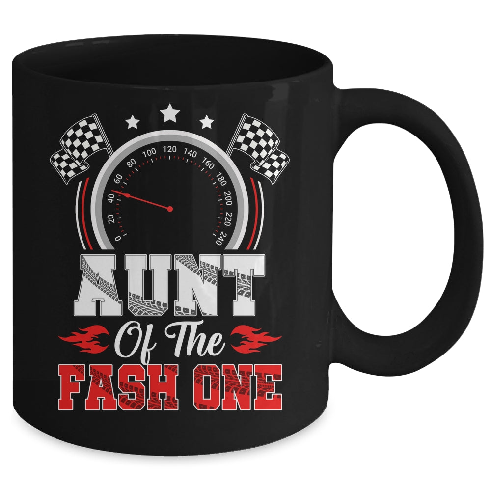 Aunt Of The Fast One 1st Birthday Racing Car Family Mug | siriusteestore