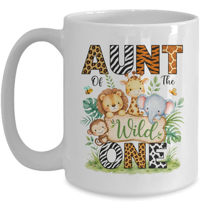 Aunt Of The Wild One First Birthday Boy Jungle Safari Mug | siriusteestore