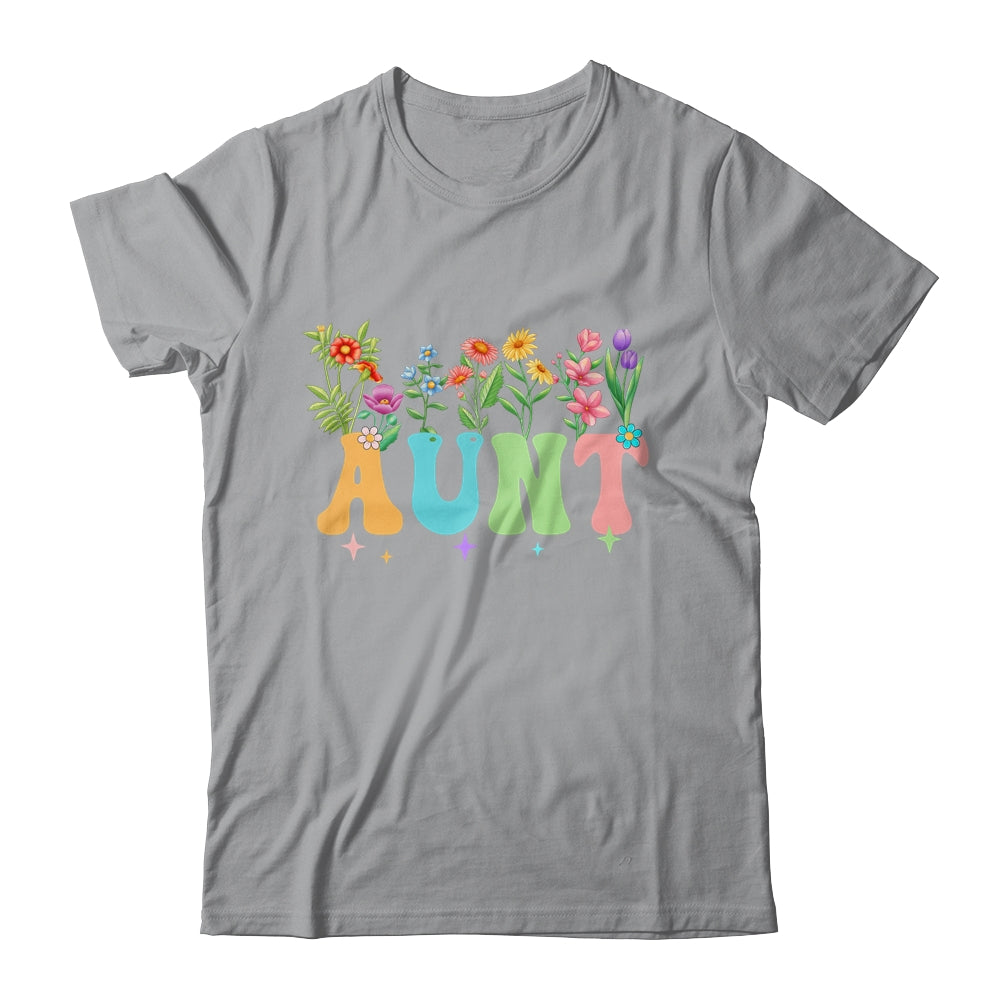 Aunt Women Wildflower Floral Design Aunt Mothers Day Shirt & Tank Top | siriusteestore