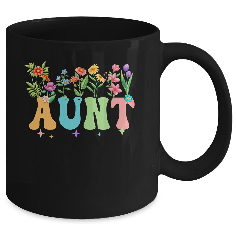 Aunt Women Wildflower Floral Design Aunt Mothers Day Mug | siriusteestore