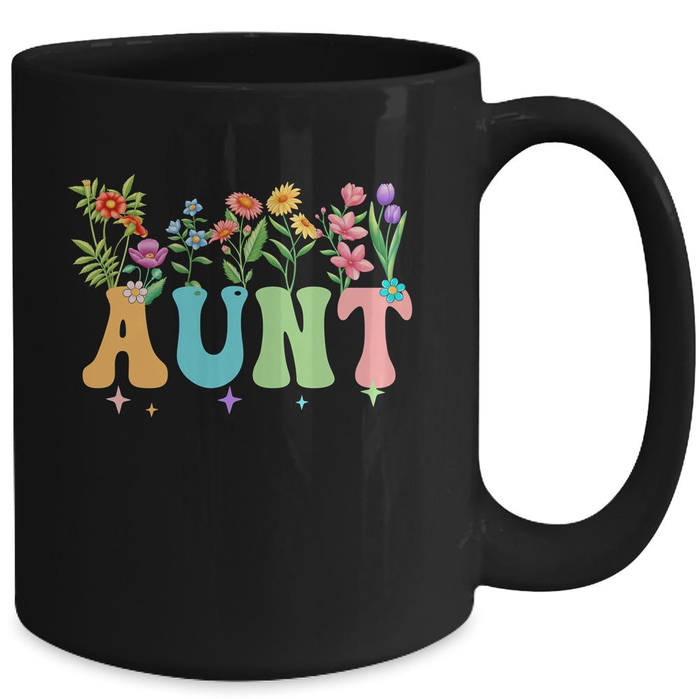 Aunt Women Wildflower Floral Design Aunt Mothers Day Mug | siriusteestore