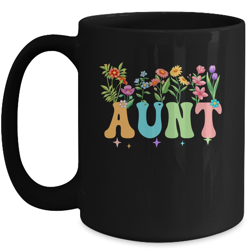 Aunt Women Wildflower Floral Design Aunt Mothers Day Mug | siriusteestore