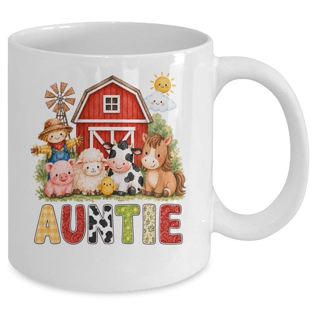 Auntie Farm Cow 1St Birthday Girl Boy Matching Family Mug | siriusteestore