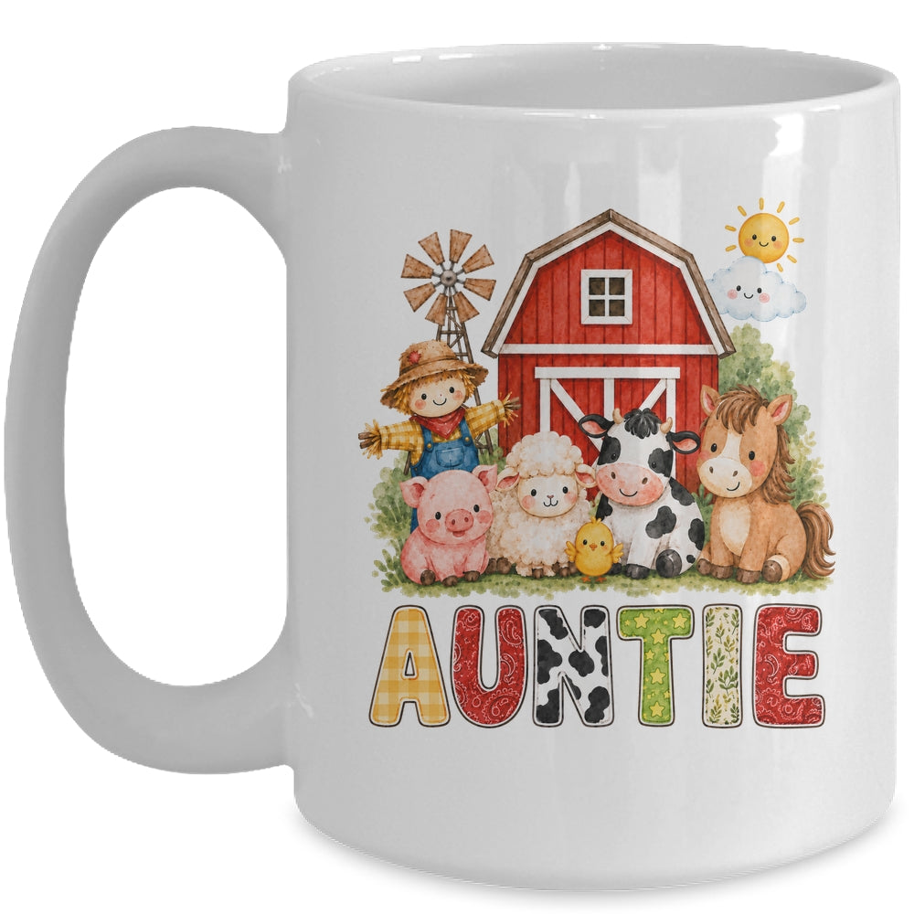 Auntie Farm Cow 1St Birthday Girl Boy Matching Family Mug | siriusteestore