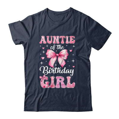 Auntie Of Birthday Girl Coquette Bow Matching Family Shirt & Hoodie | siriusteestore
