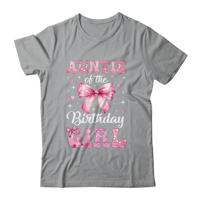Auntie Of Birthday Girl Coquette Bow Matching Family Shirt & Hoodie | siriusteestore