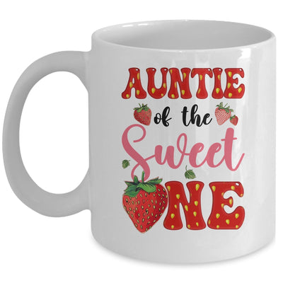Auntie Of Sweet One Strawberry Frist 1st Birthday Girl Mug | siriusteestore