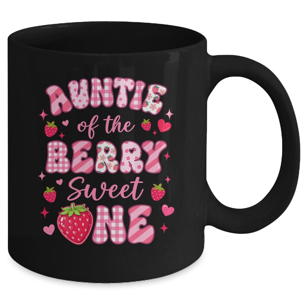 Auntie Of The Berry Sweet One Strawberry First Birthday Mug | siriusteestore
