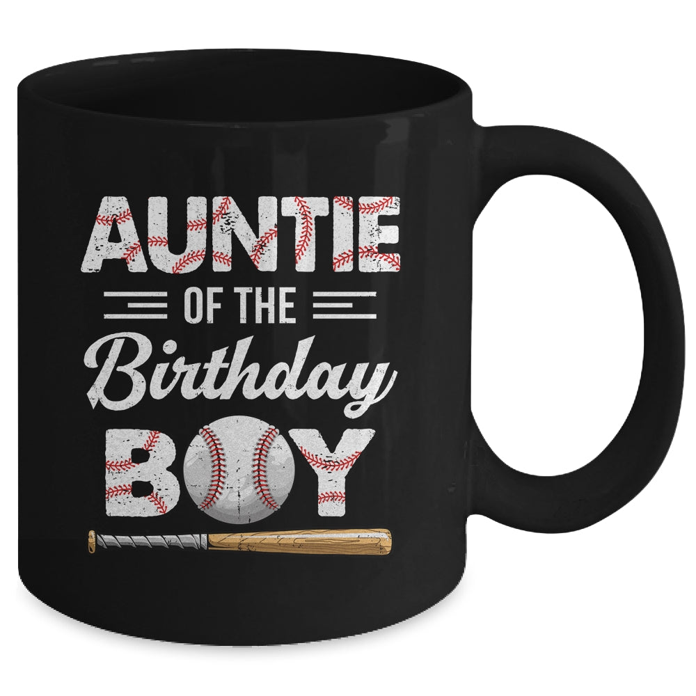 Auntie Of The Birthday Boy Baseball Matching Family Party Mug | siriusteestore