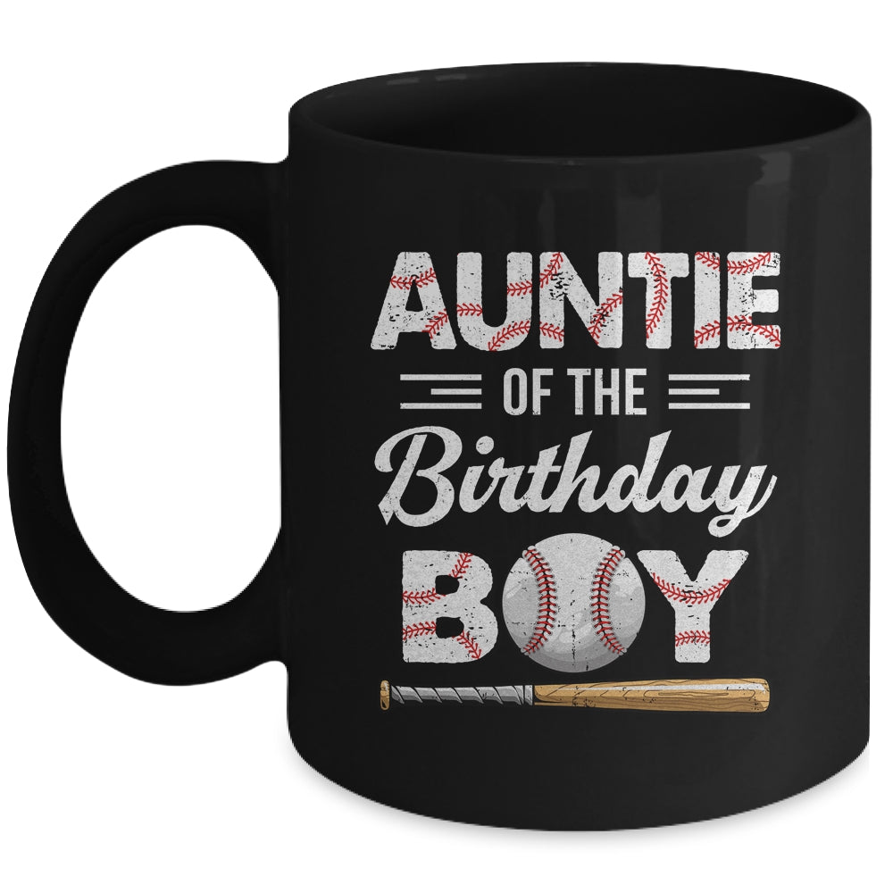 Auntie Of The Birthday Boy Baseball Matching Family Party Mug | siriusteestore