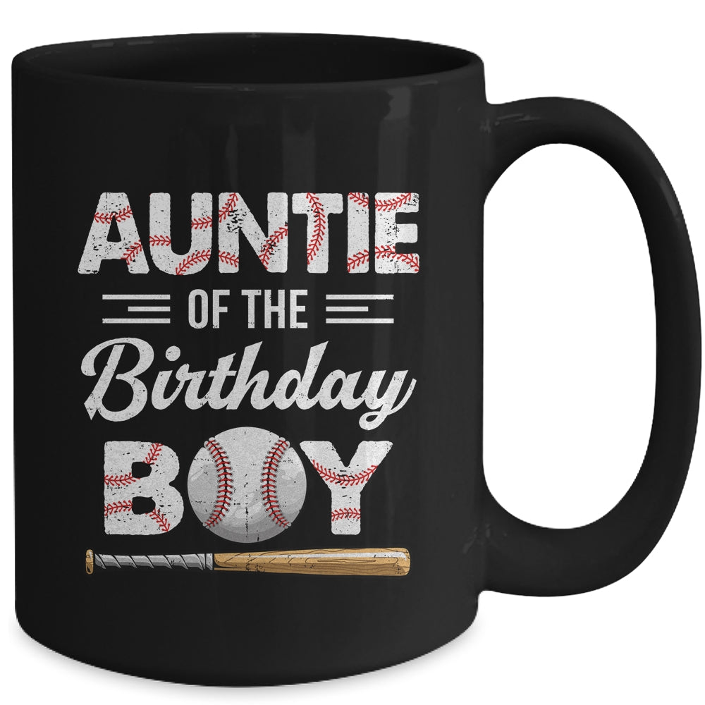 Auntie Of The Birthday Boy Baseball Matching Family Party Mug | siriusteestore