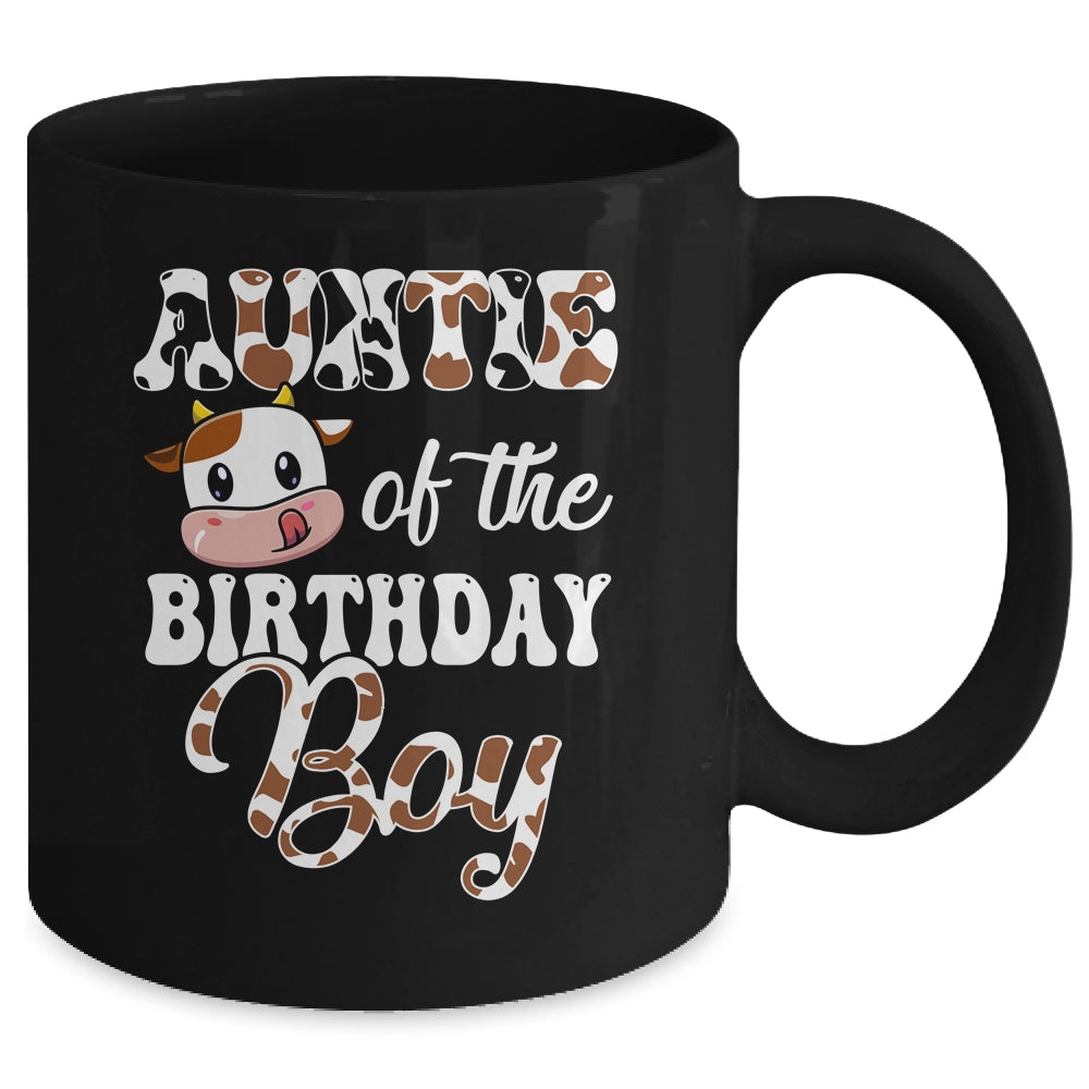Auntie Of The Birthday Boy Cow Farm 1st Birthday Boy Mug | siriusteestore