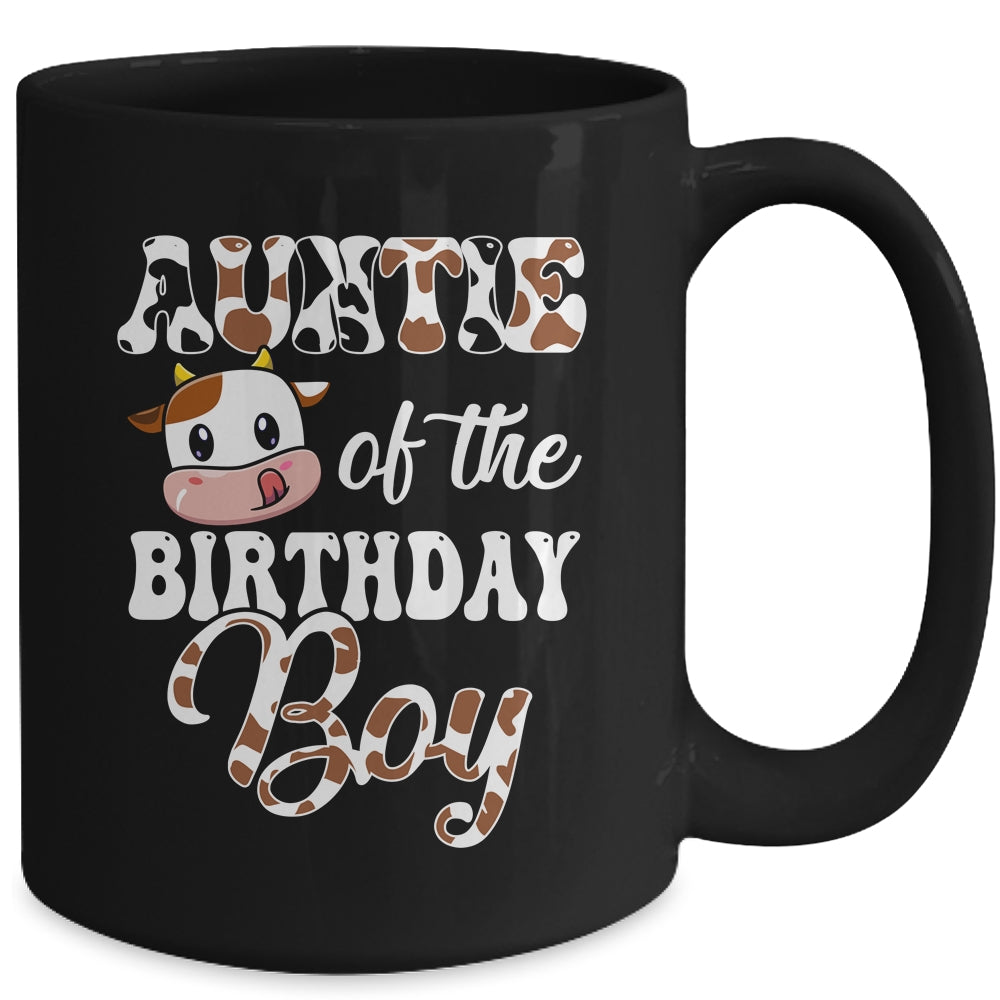 Auntie Of The Birthday Boy Cow Farm 1st Birthday Boy Mug | siriusteestore