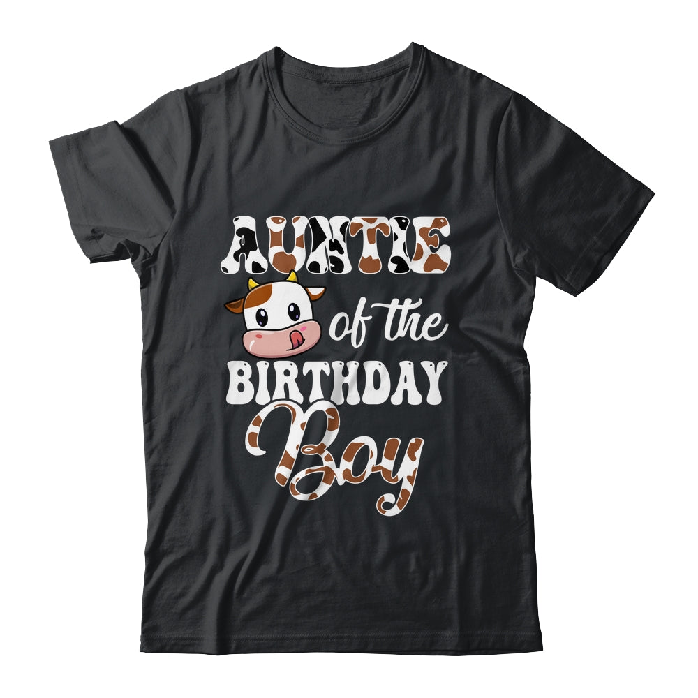Auntie Of The Birthday Boy Cow Farm 1st Birthday Boy Shirt & Hoodie | siriusteestore