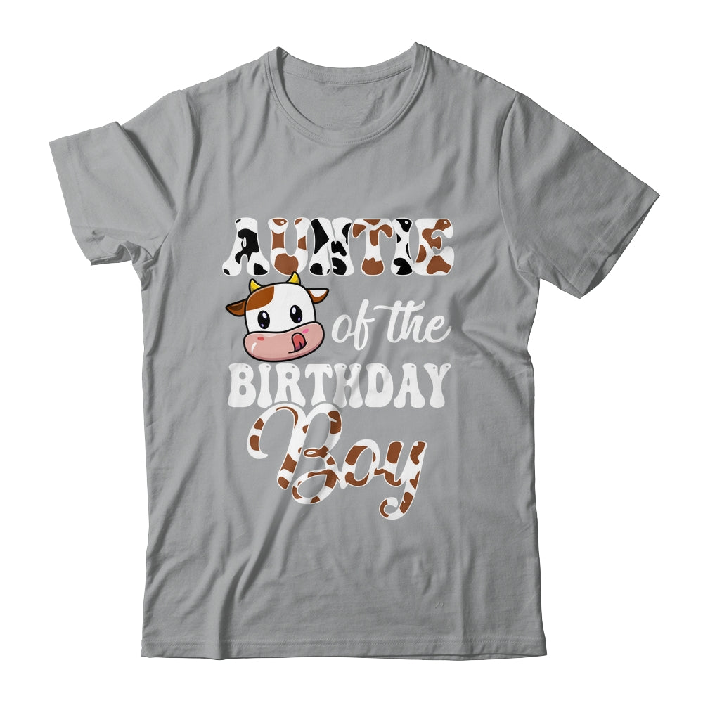 Auntie Of The Birthday Boy Cow Farm 1st Birthday Boy Shirt & Hoodie | siriusteestore
