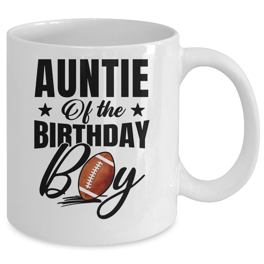 Auntie Of The Birthday Boy Football 1st Birthday Party Mug | siriusteestore