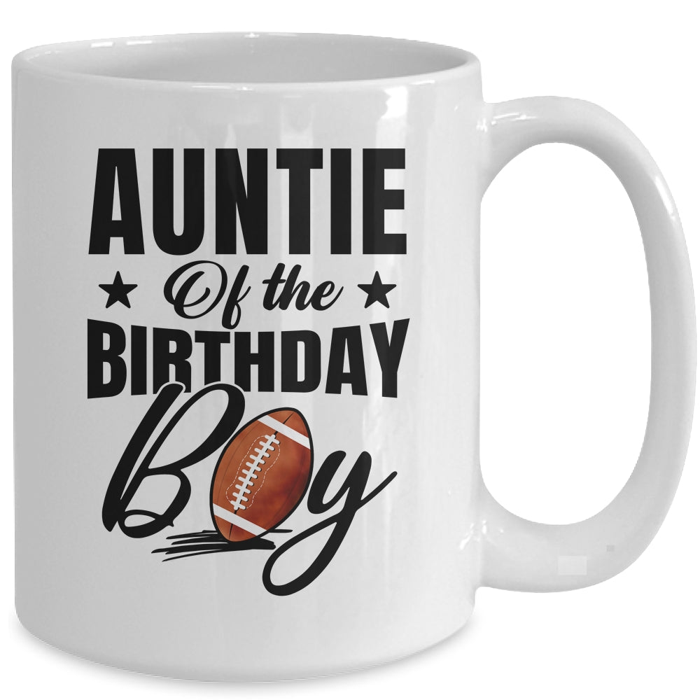 Auntie Of The Birthday Boy Football 1st Birthday Party Mug | siriusteestore