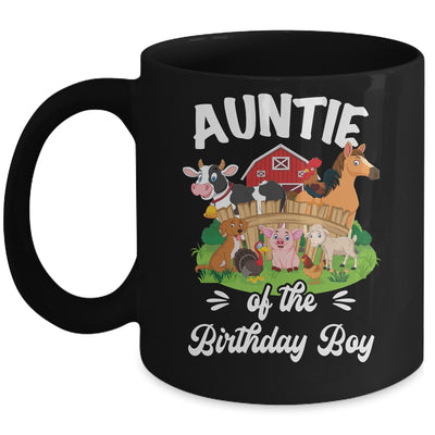 Auntie Of The Birthday Boy Party Cow Farm 1st Birthday Party Mug | siriusteestore