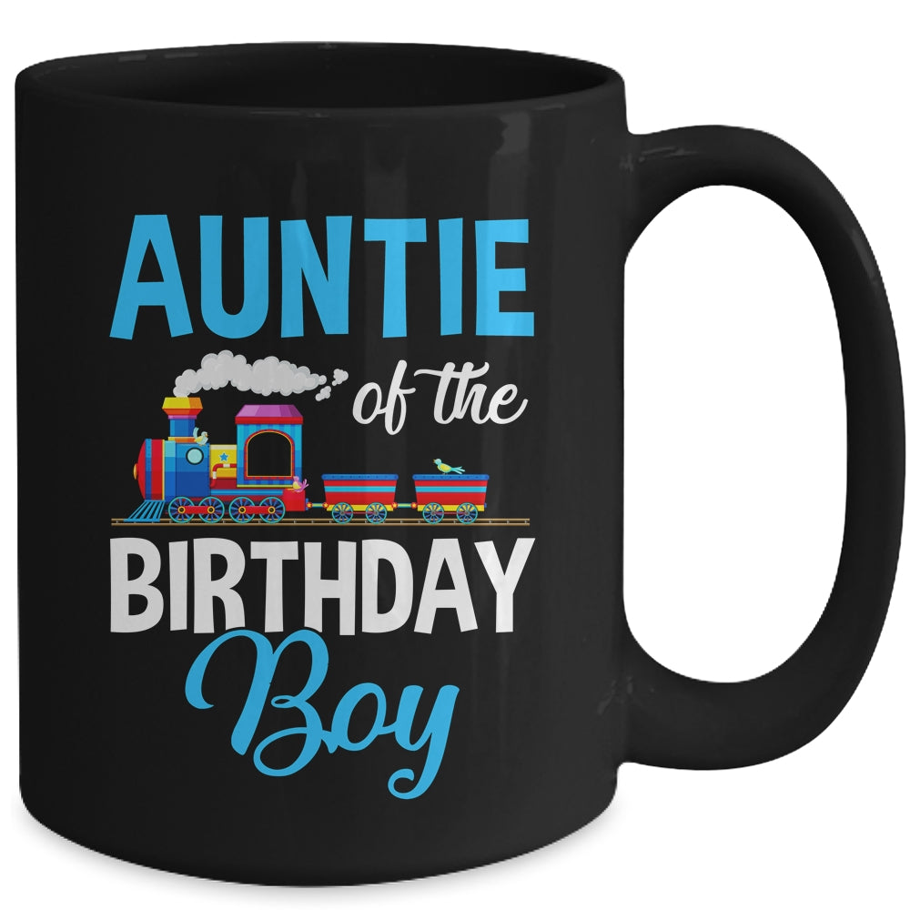 Auntie Of The Birthday Boy Railroad Train Theme Lover Mug | siriusteestore