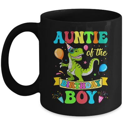 Auntie Of The Birthday Boy T-Rex Dinosaur Birthday Party Mug | siriusteestore