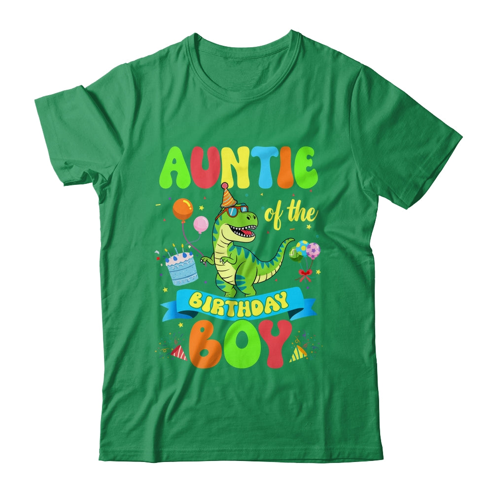 Auntie Of The Birthday Boy TRex Dinosaur Birthday Family Shirt & Hoodie | siriusteestore