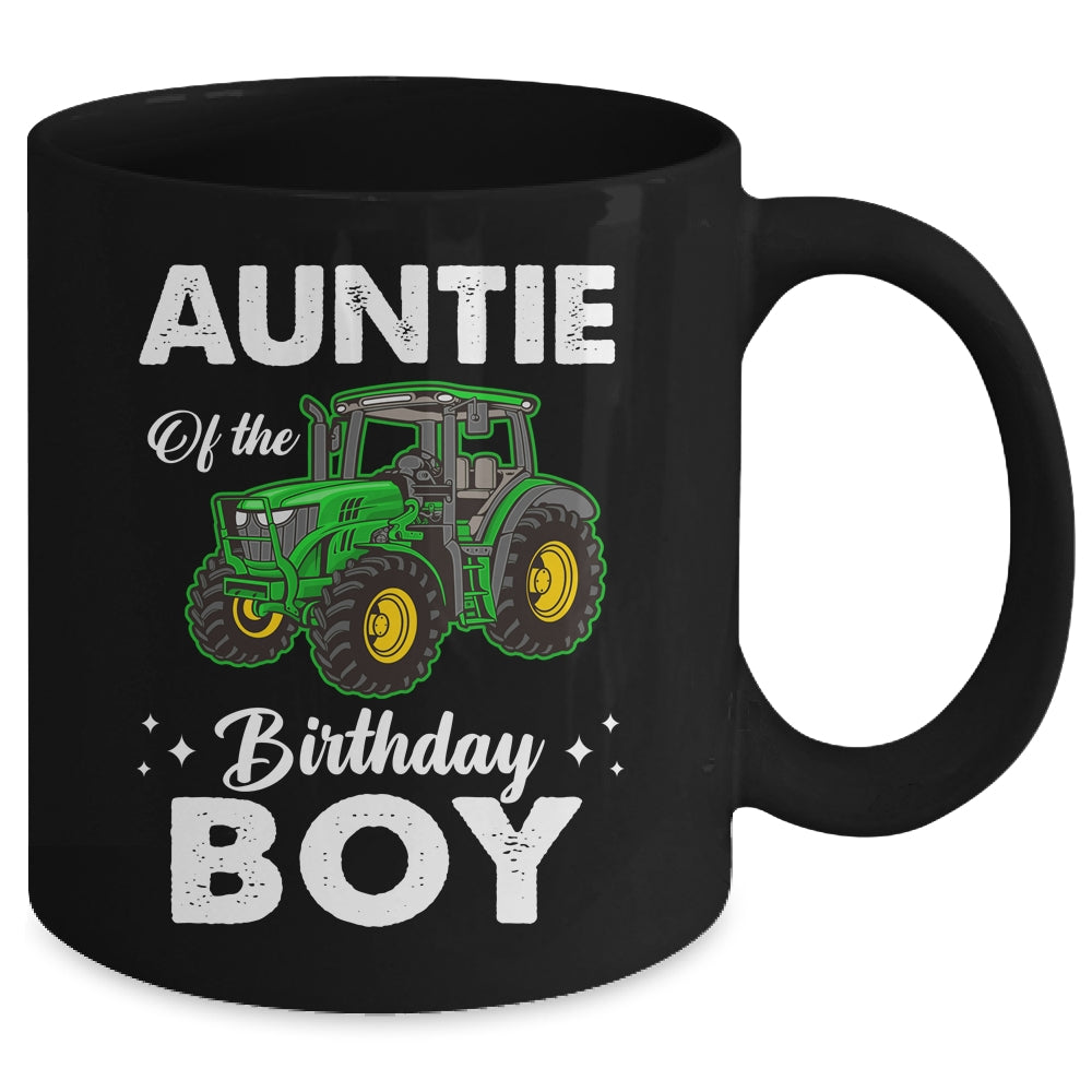 Auntie Of The Birthday Boy Tractors Farm Party Farmer Mug | siriusteestore