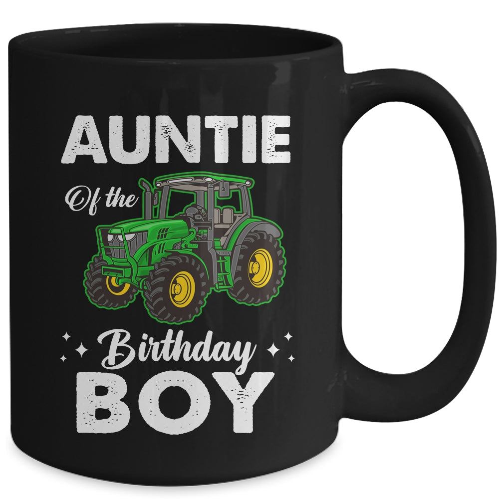 Auntie Of The Birthday Boy Tractors Farm Party Farmer Mug | siriusteestore