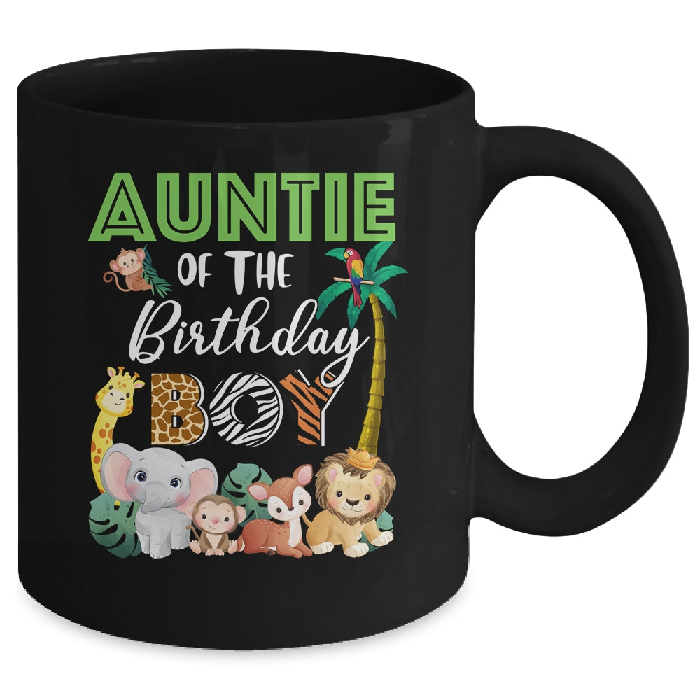 Auntie Of The Birthday Boy Wild Zoo Theme Safari Party Mug | siriusteestore