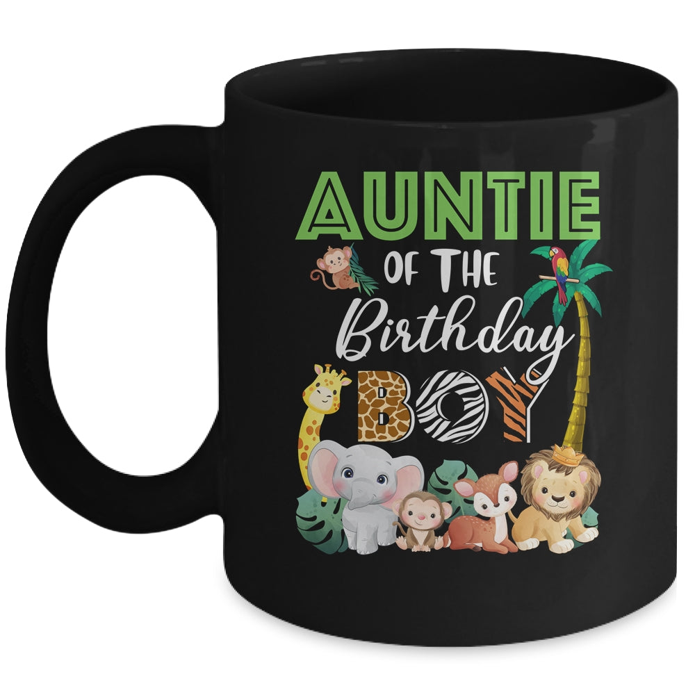 Auntie Of The Birthday Boy Wild Zoo Theme Safari Party Mug | siriusteestore