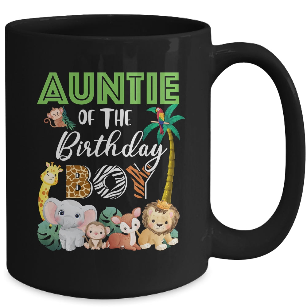 Auntie Of The Birthday Boy Wild Zoo Theme Safari Party Mug | siriusteestore