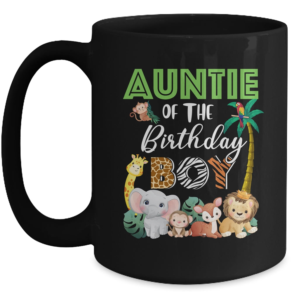 Auntie Of The Birthday Boy Wild Zoo Theme Safari Party Mug | siriusteestore