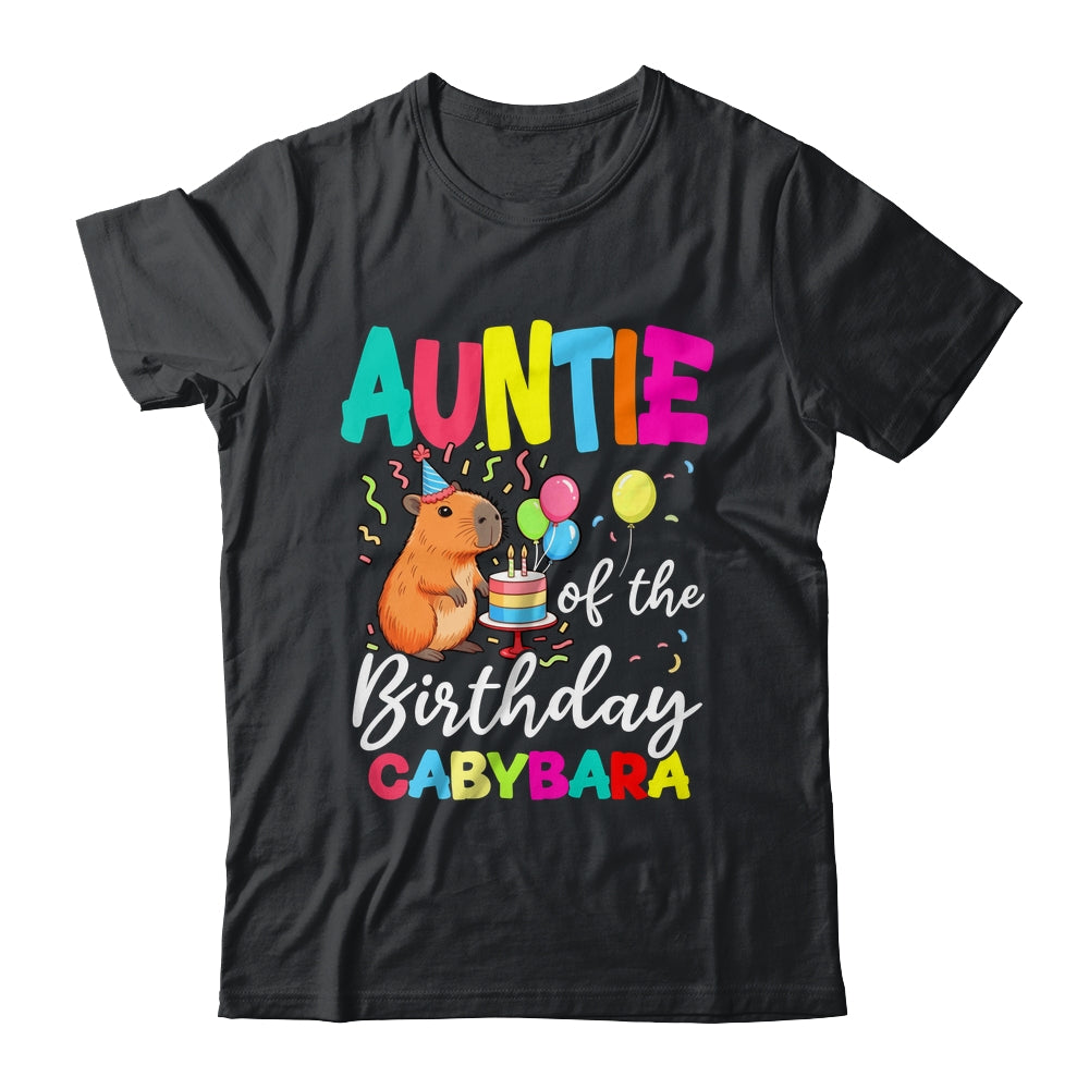 Auntie Of The Birthday Capybara Girl Bday Party Family Shirt & Hoodie | siriusteestore
