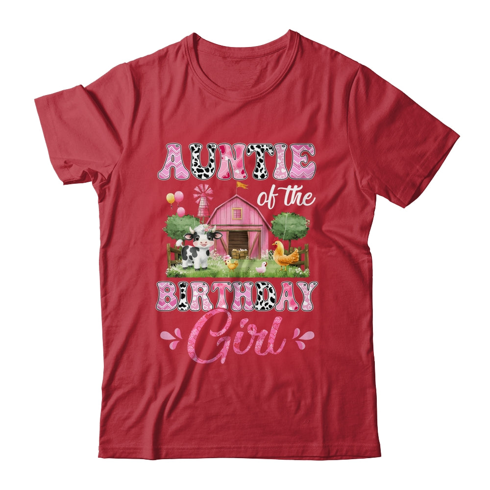 Auntie Of The Birthday Girl 1st Birthday Cow Farm Family Shirt & Hoodie | siriusteestore