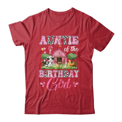 Auntie Of The Birthday Girl 1st Birthday Cow Farm Family Shirt & Hoodie | siriusteestore