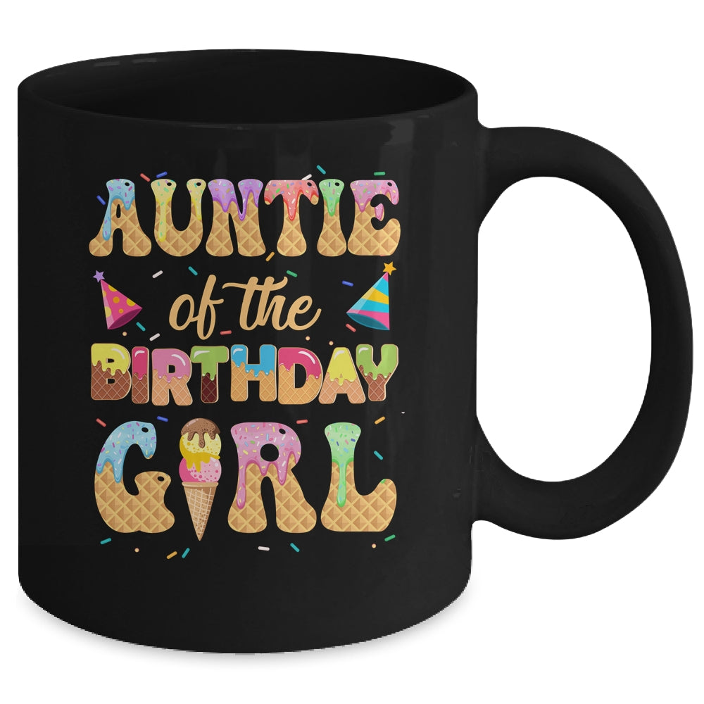 Auntie Of The Birthday Girl 1st Ice Cream Party Family Mug | siriusteestore
