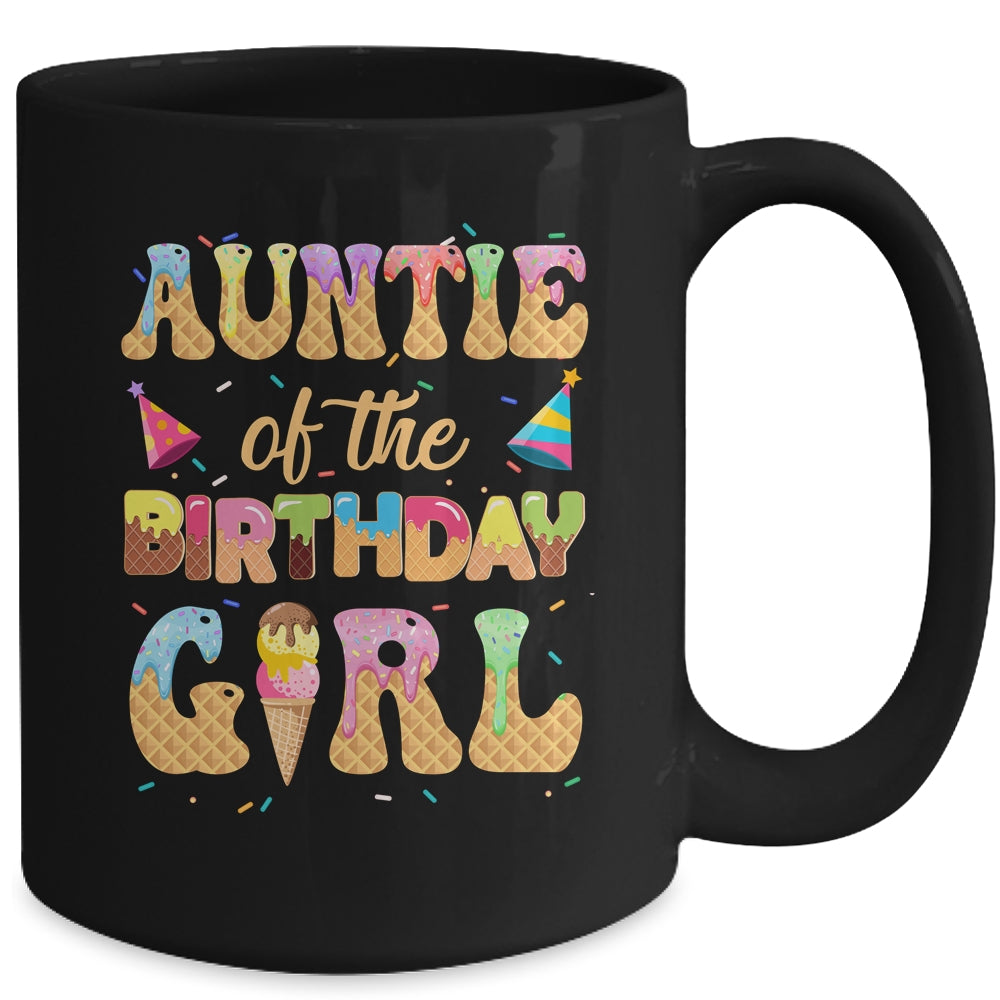 Auntie Of The Birthday Girl 1st Ice Cream Party Family Mug | siriusteestore